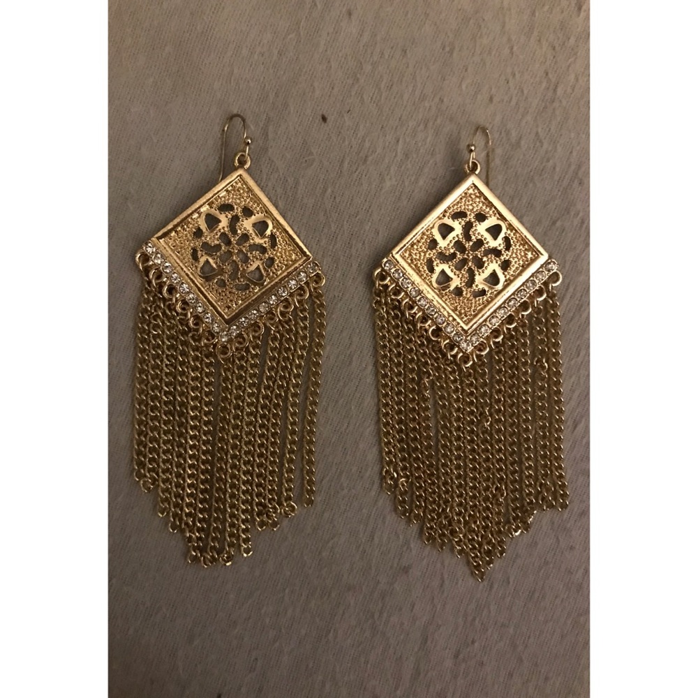 Gold Chain Chandelier Earrings